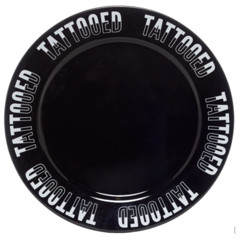 Porcelain 9” Tattooed Dinner Plate Punk Goth Subculture Tattoo Retro Sourpuss